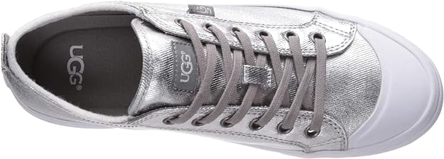 UGG Women's Aries Metallic Sneaker  Color Silver Size 6.5M