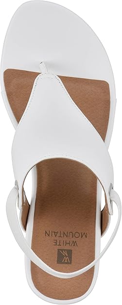 White Mountain Women's All Dress Sandal  White, Smooth Size 6
