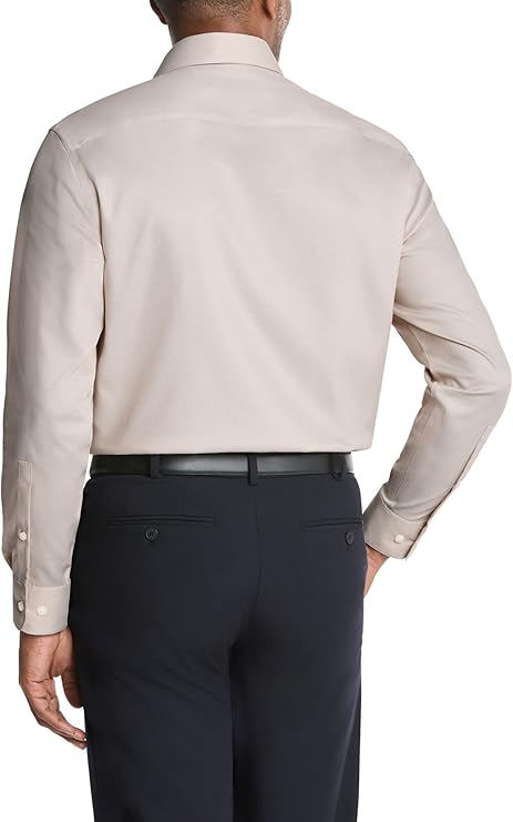 Calvin Klein Men's Regular-Fit Non Iron Stretch Dress Shirt   Sand stone 16 34/35