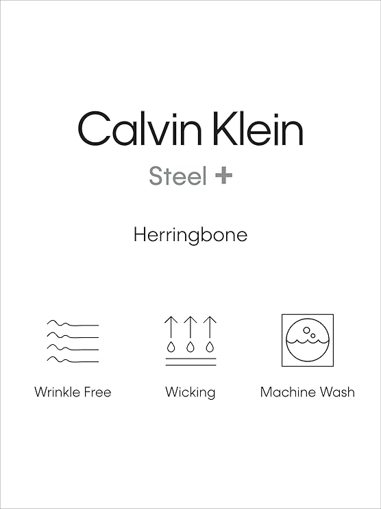 Calvin Klein Men's Steel+ Regular Non-Iron Stretch Performance Dress Shirt  Blue 15.5 34/35