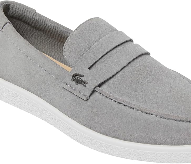 Lacoste Men's Cochet Casual Slip-On Loafer  Gray/White Size 8.5