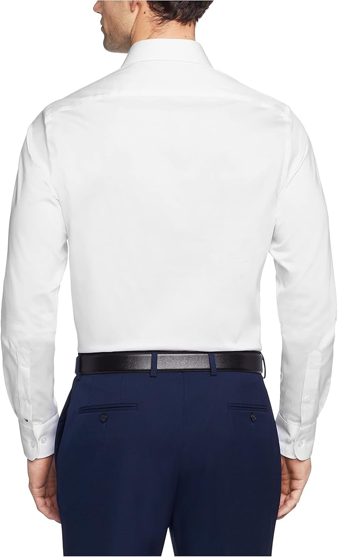 Tommy Hilfiger Men's Flex Stretch Button Down Dress Shirt  White Size XL 17.5 32/33