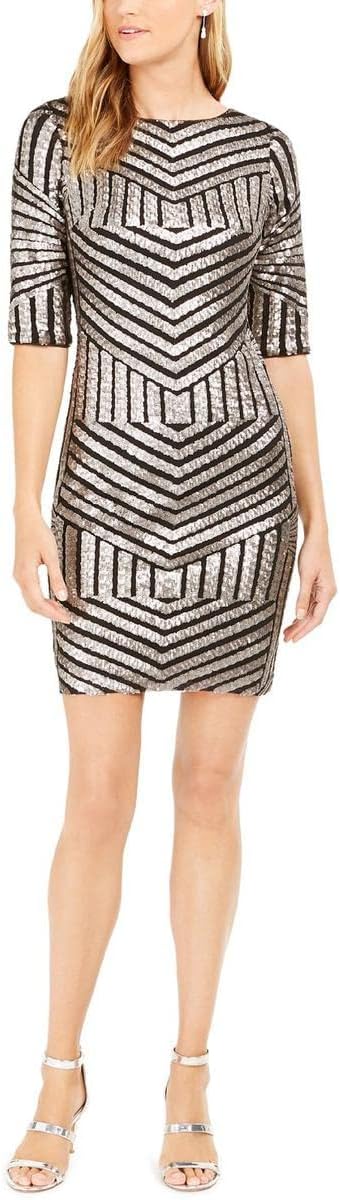 R&M Richards Women's Petites Formal Short Sheath Dress  Color Black Size 6P