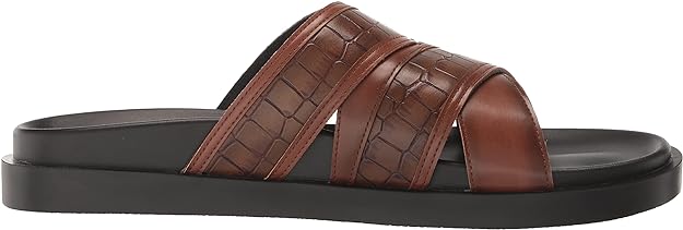 Stacy Adams Men's Mondo Cross Strap Slide Sandals  Color Cognac Size 9M