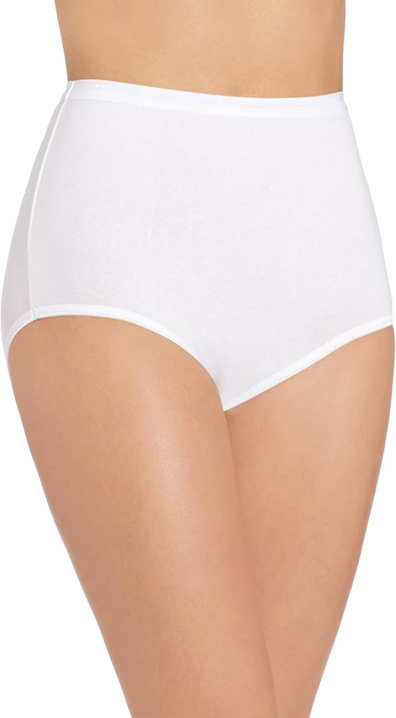 Bali Women's Cotton Full Coverage Underwear Panties  White Size 10