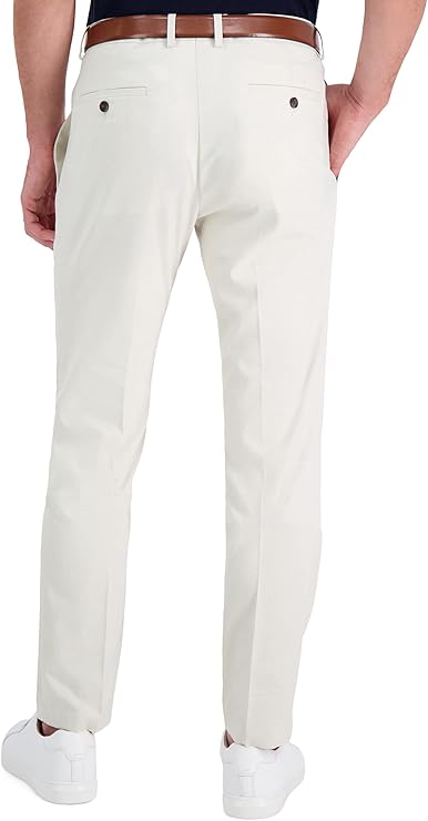 Kenneth Cole Reaction Men's Slim Fit Solid Performance Dress Pants  Natural W31xL32