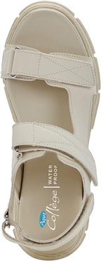 Aqua College Women's Hux Waterproof Open Toe Platform Sandals  Color Bone Size 11M