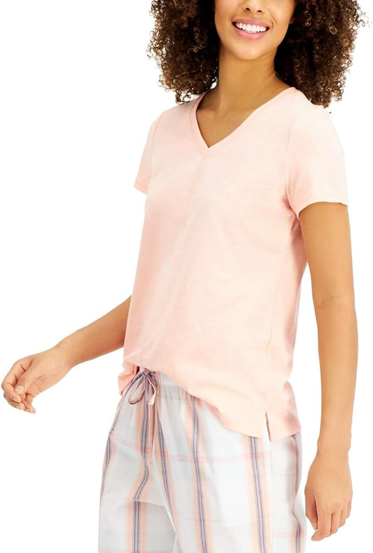 Charter Club Women's V-neck Sleep T-Shirt  Color Coral Mist Size 2XL