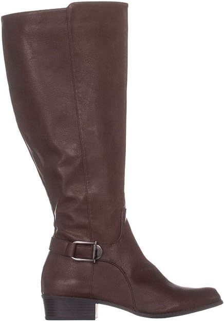 Alfani Kallumm Almond Toe Knee High Fashion Boots  Cognac Size 8 Wide Calf