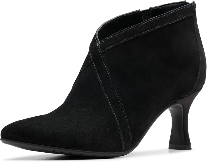 Clarks Women's Kataleyna Sol Ankle Boots  Black Suede Size 9.5W