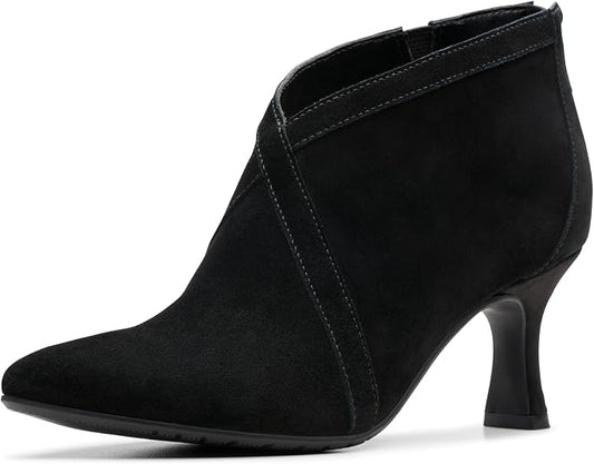 Clarks Women's Kataleyna Sol Ankle Boots  Black Suede Size 9.5W