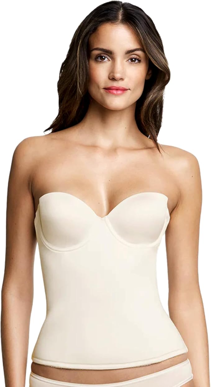 Dominique Paige Seamless Padded Longline Strapless Bra  Bone Size 42D
