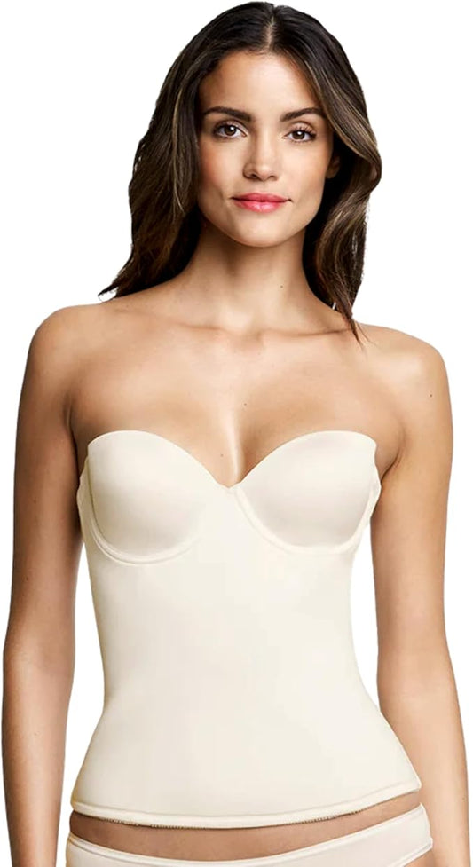 Dominique Paige Seamless Padded Longline Strapless Bra  Bone Size 42D
