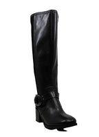 Marc Fisher Women's Risa Block-Heel Leather Boots  Color Black Size 5.5M