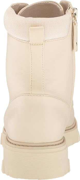 Dr. Scholl's Women's Headstart Mid Shaft Combat Boots  Color White Faux Leather Size 8.5M