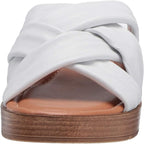 Bella Vita Women's Tor-Italy Wedge Sandal  Color White Leather Size 7M
