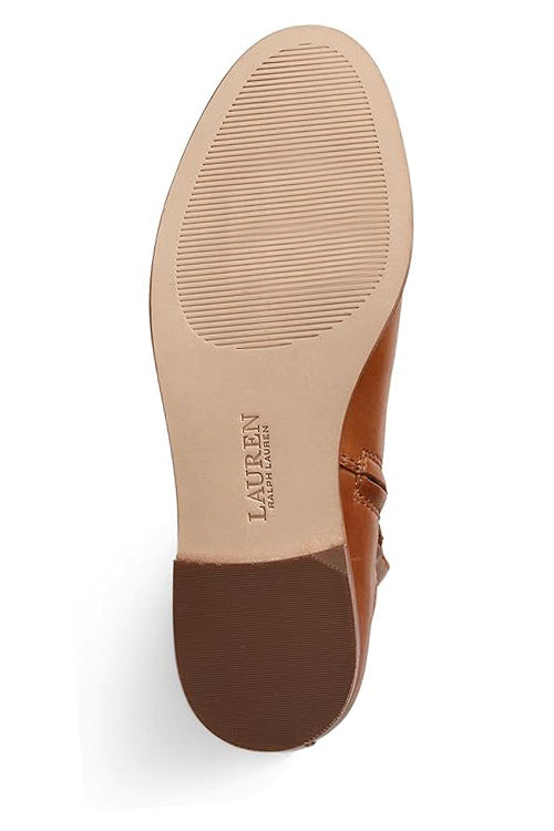 Lauren Ralph Lauren Women's Blayke Buckled Riding Boots  Deep Saddle Tan Size 5.5