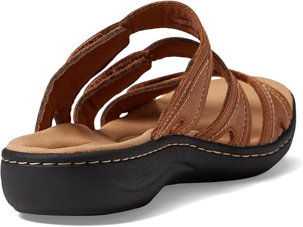 Clarks Women's Laurieann Ayla Slip-On Sandals  Dark Tan Size 12