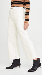 AG Jeans Women's Rosie Cropped Wide-Leg Jeans  Color Modern White Size 28