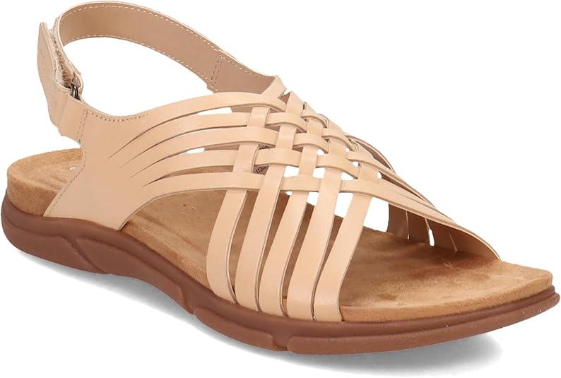 Easy Spirit Women's Mar Sandal  Light Natural Leather Size 8