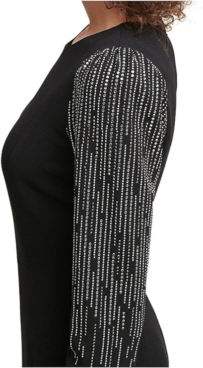 Calvin Klein Women's Petite Embellished-Sleeve Sheath Dress  Color Black Size 6P