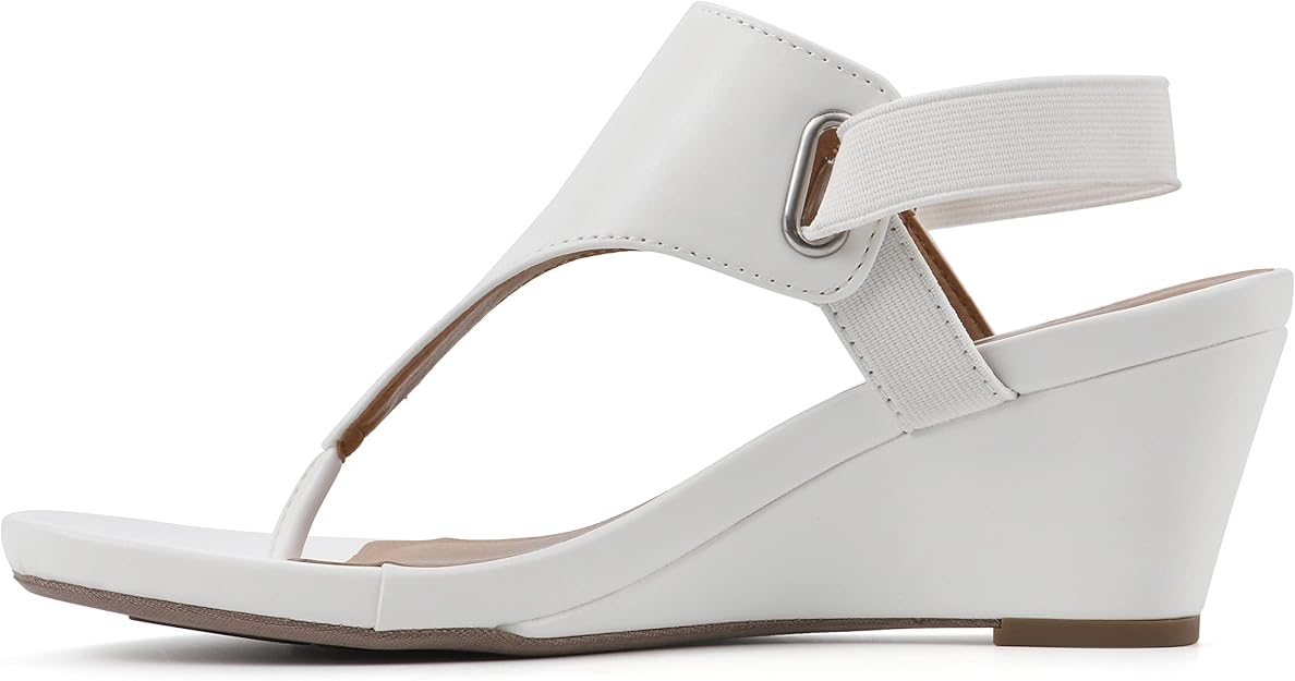 White Mountain Women's All Dress Sandal  White, Smooth Size 6