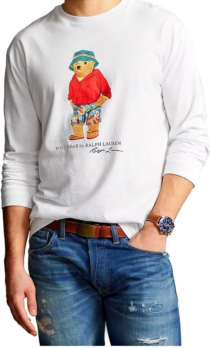 Polo Ralph Lauren Men's Classic-Fit Polo Bear Jersey T-Shirt White Size M