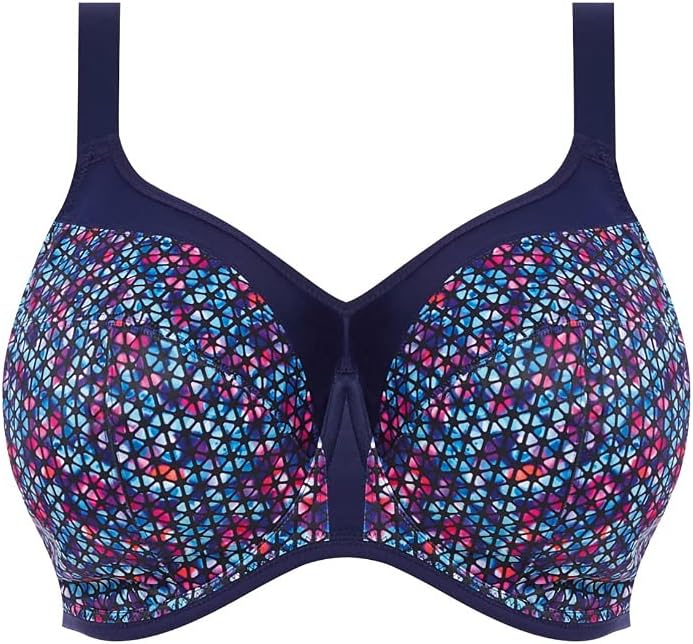 Elomi Plus Size Energise Underwire Sports Bra  Navy Geo Size 42G