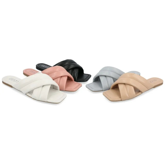 Journee Collection Women's Divyah Tru Comfort Foam Sandals  Color Black Size 9.5M
