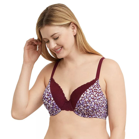 Maidenform Comfort Devotion® Full Coverage Lace Trim Bra Cola Red Charming Ditsy Print Size 38C