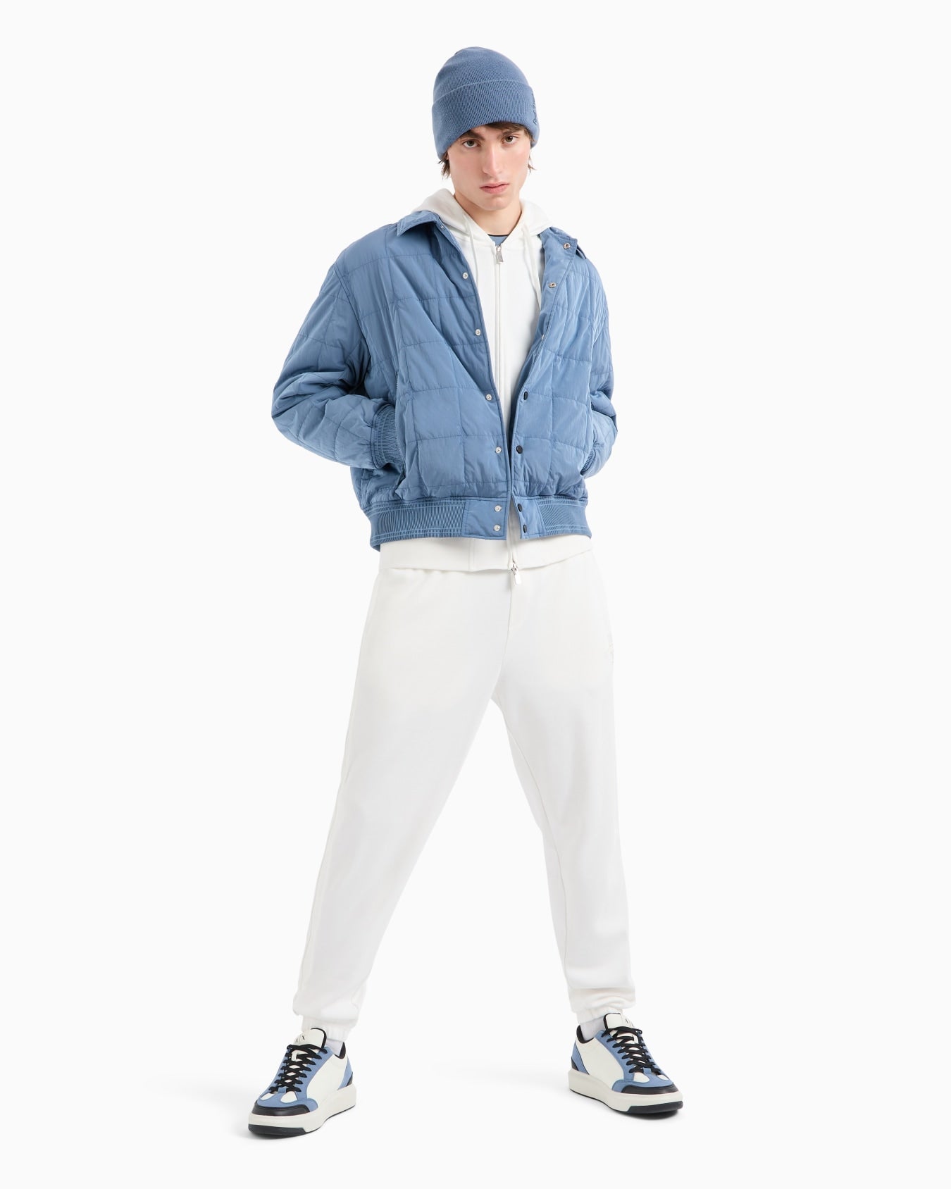 Armani Exchange Men's Cotton Interlock Jogger Pants w/ Logo Tape  White Size M