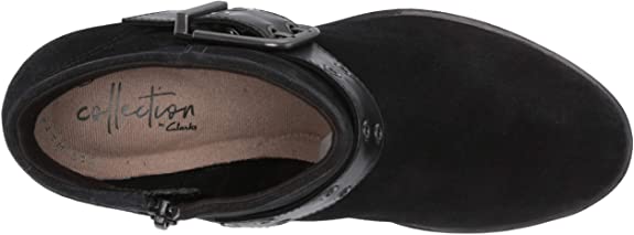 Clarks Women's Hollis Star Ankle Boot  Color Black Suede Size 5M