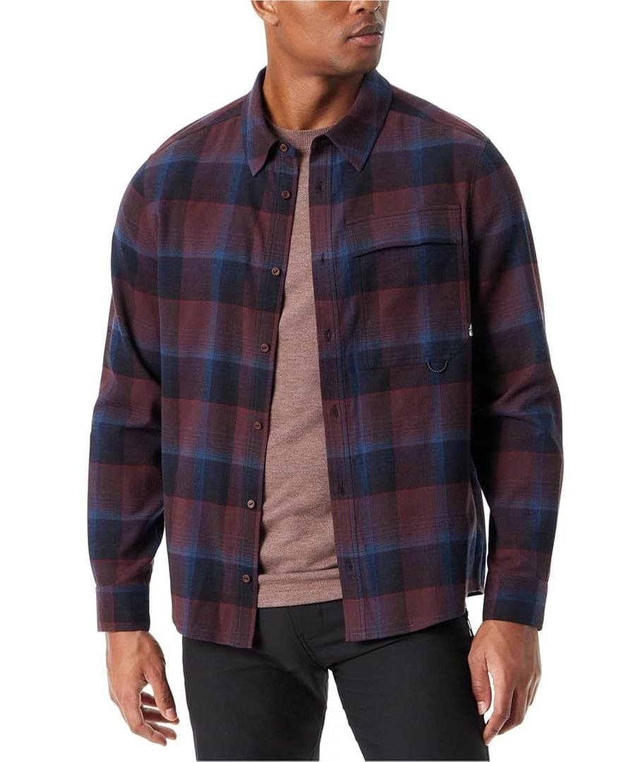 BASS OUTDOOR Men's Classic-Fit Plaid Stretch Flannel Shirt  Fudge Size S