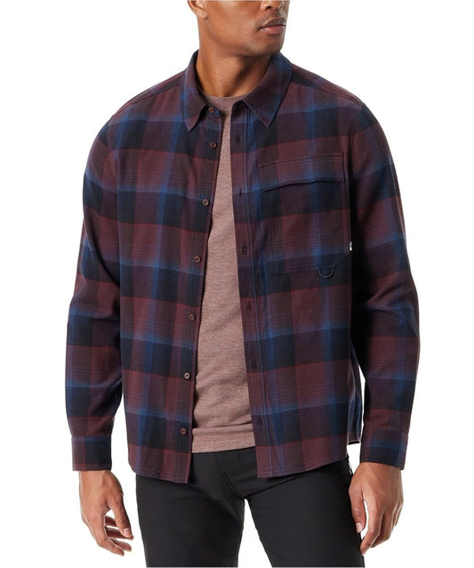 BASS OUTDOOR Men's Classic-Fit Plaid Stretch Flannel Shirt  Fudge Size S