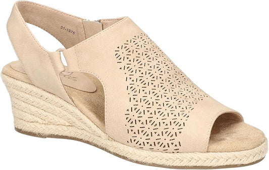 Easy Street Women's Serena Zip Wedge Sandal  Sand Size 8.5W