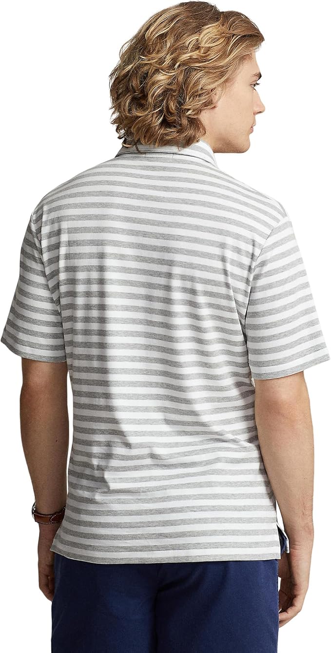 Polo Ralph Lauren Men's Classic-Fit Soft Cotton Polo Shirt  Andover Heather/White Size 2XL
