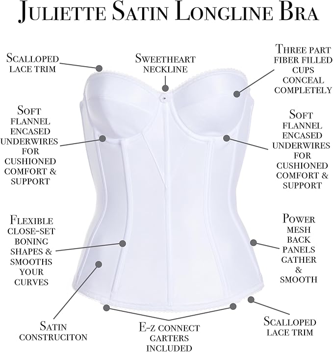 Dominique Juliette Longline Full Figure Corset Bra  Ivory Size 36C