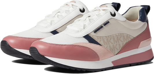 Michael Kors Women's Allie Stride Trainer Lace-Up Sneakers  Color Cream Multi Size 8.5M