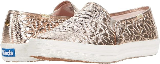 kate spade new york Women's Double Decker Quilted Nylon Loafers  Color Champagne Size 9.5M