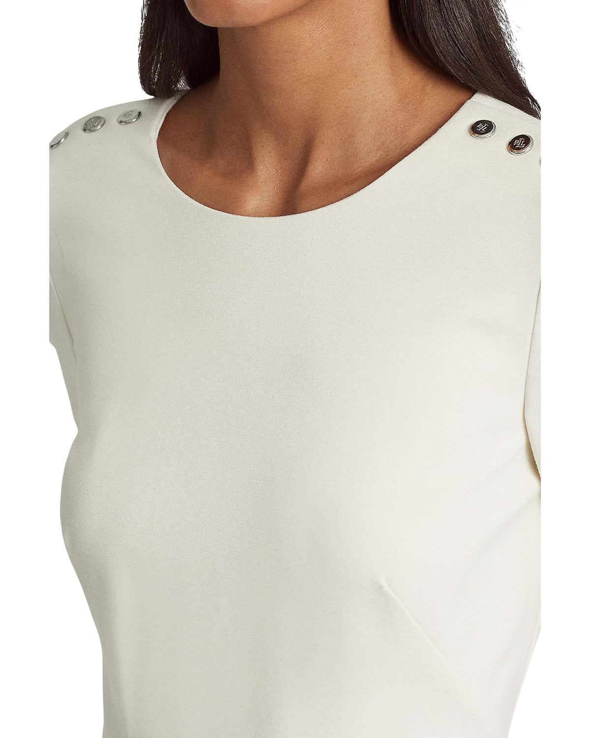 Lauren Ralph Lauren Women's Ponte Three-Quarter-Sleeve Dress  Mascarpone Cream Size 2