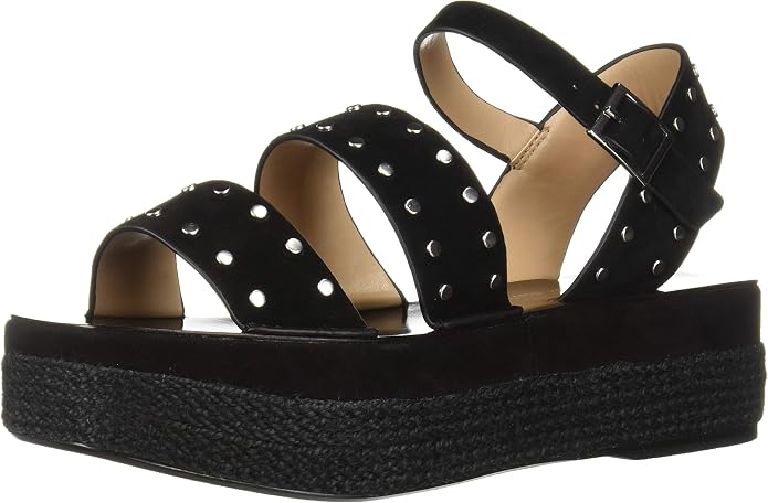 CHARLES DAVID Women's Madeira Platform Sandals  Studded Black  Size 5.5