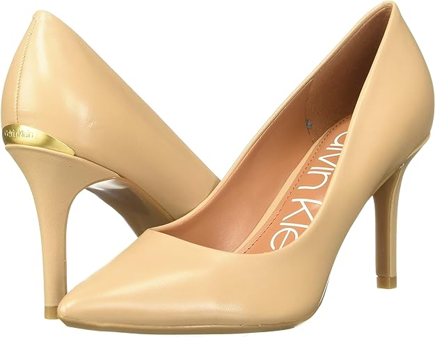 Calvin Klein Women's Gayle Pump  Color Nude Leather Size 6M