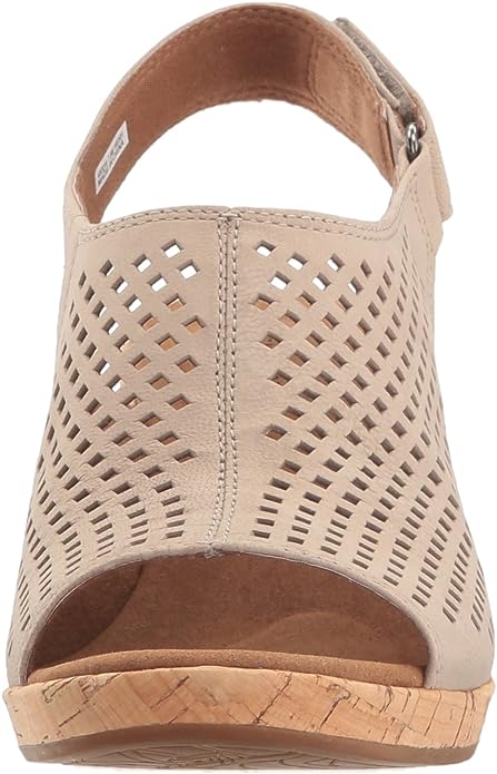 Rockport Women's Briah Perf Sling Wedge Sandal  Color Taupe Leather Size 8.5M