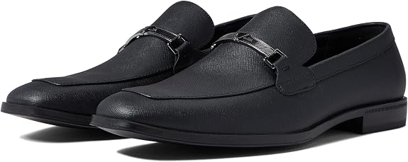 GUESS Men's Hinn Oxford Loafers  Black Saffiano Size 11