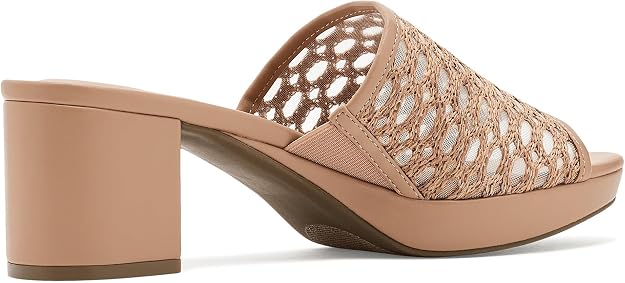 Anne Klein Women's Paros Platform Block Heel Dress Sandals  Nude Size 7