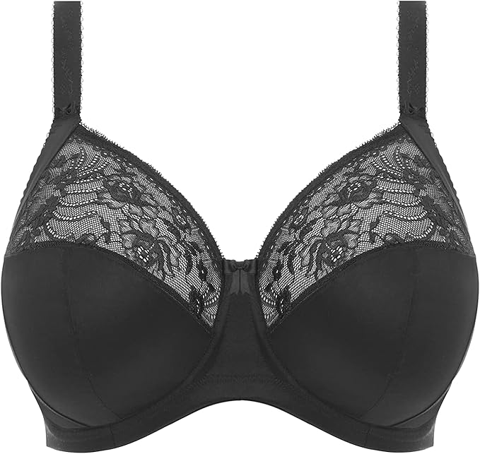 Elomi Full Figure Morgan Underwire Stretch Lace Bra  Black Size 38J