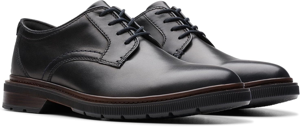 Clarks Men's Burchill Derby Lace Up Dress Shoes  Black Size 12