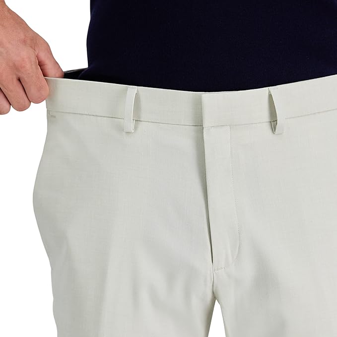 Kenneth Cole Reaction Men's Slim Fit Solid Performance Dress Pants  Natural W31xL32