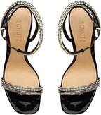 SCHUTZ Altina Glam Sandals  Color Chrystal/Black Size 8.5B