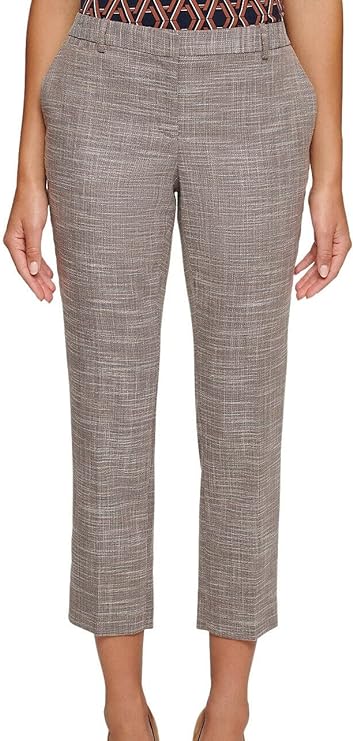 Tommy Hilfiger Women's Slim Ankle Pants  Color Brown Multi Size 16